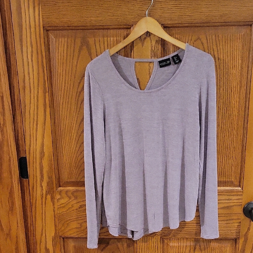 Rachel Zoe Heathered Long Sleeve Yoga Type Shirt In Large